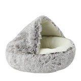 Soft Plush Cave Bed for Cats & Small Dogs