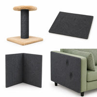 Shopify sofa scratch protector displayed on a couch, preventing pet scratches and protecting furniture from damage.