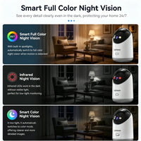 Shopify WiFi pet monitor camera 5MP indoor security camera showing camera lens and mounting bracket for pet monitoring and security.