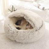 Soft Plush Cave Bed for Cats & Small Dogs