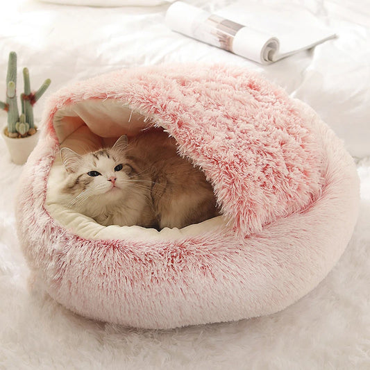Cama Cueva de Felpa Suave para Gatos y Perros Pequeños