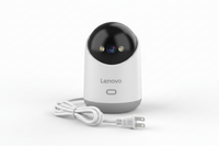 Shopify 5MP WiFi pet monitor camera showing indoor security camera with lens and display screen for pet monitoring.